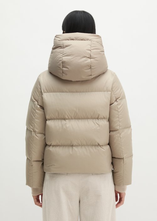 Regular-Fit Quilted Down Jacket with Hood — Earthy Taupe (alternate view)