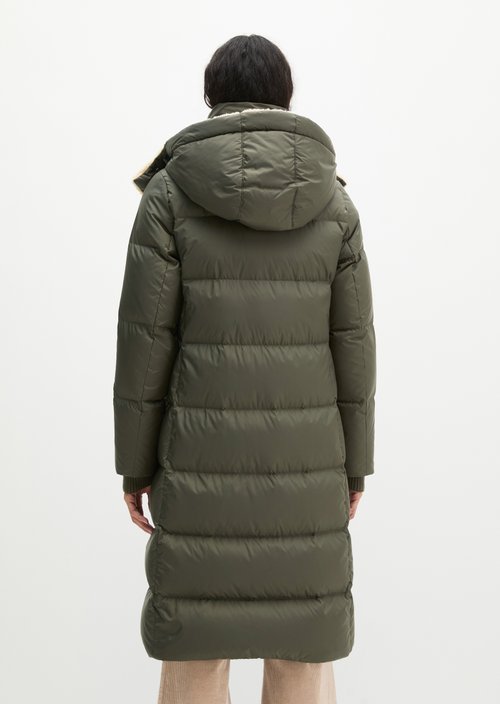 Quilted Down Coat with Hood, Regular Fit — Dim Shadow