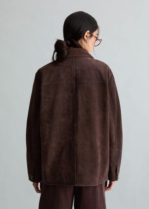 Barn-Style Leather Jacket, Regular Fit — Espresso Brown