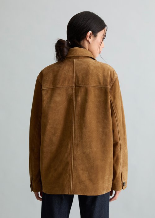 Barn-Style Leather Jacket, Regular Fit — True Brown