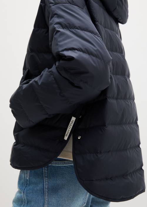 Daunen-Steppjacke mit Kapuze relaxed Manic Midnight in Detailansicht