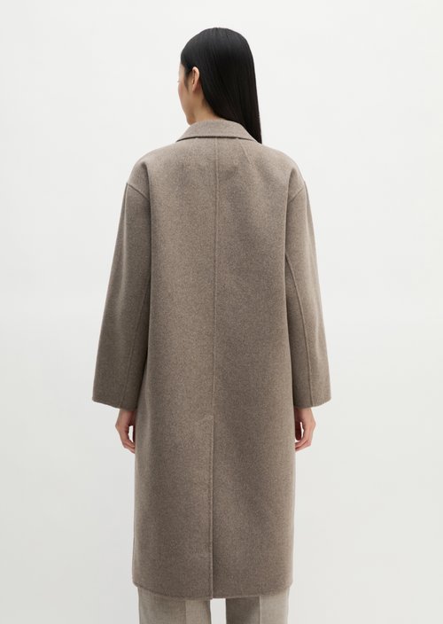 Wool coat relaxed — Stone Taupe Melange (alternate view)