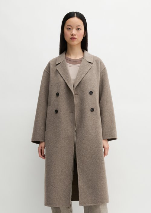 Wool coat relaxed — Stone Taupe Melange