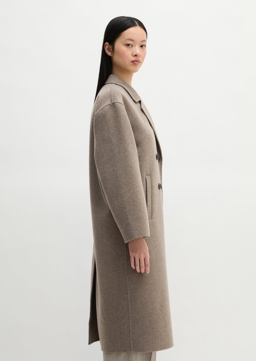 Wool coat relaxed — Stone Taupe Melange