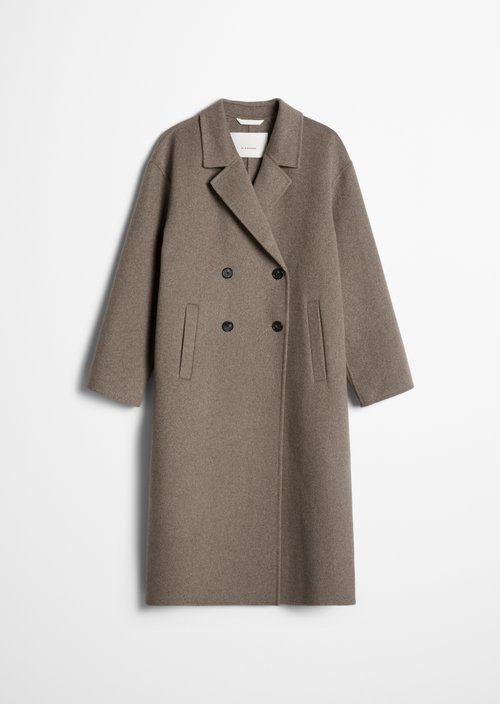 Wool coat relaxed — Stone Taupe Melange