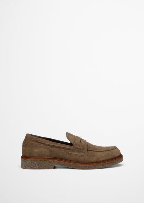 Linus Penny Loafer — Dark Taupe