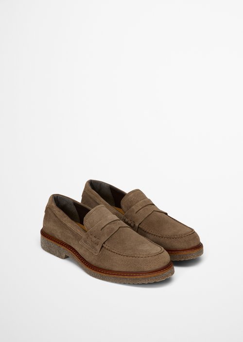 Linus Penny Loafer — Dark Taupe