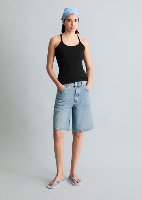 Spaghetti strap top slim — Black