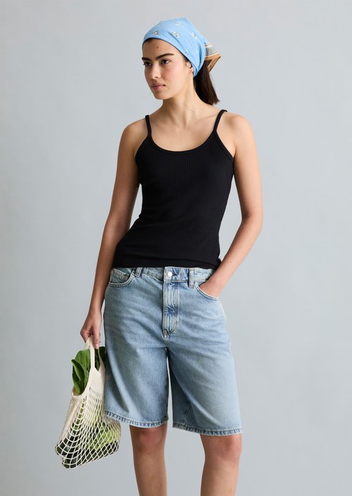 Spaghetti strap top slim — Black