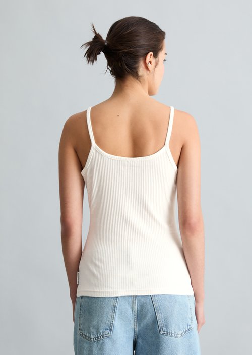 Spaghetti strap top slim — Silky White