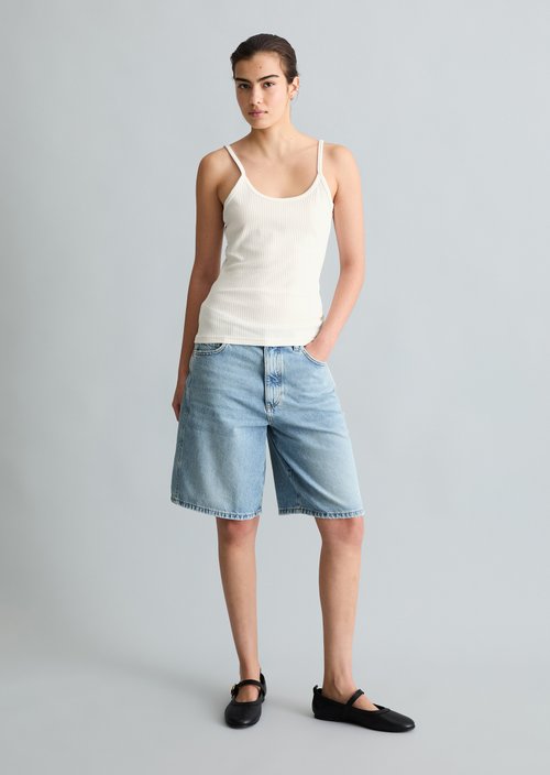 Spaghetti strap top slim — Silky White
