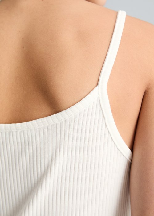 Spaghetti strap top slim — Silky White