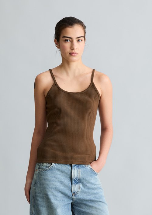 Spaghetti strap top slim — Umbra Brown