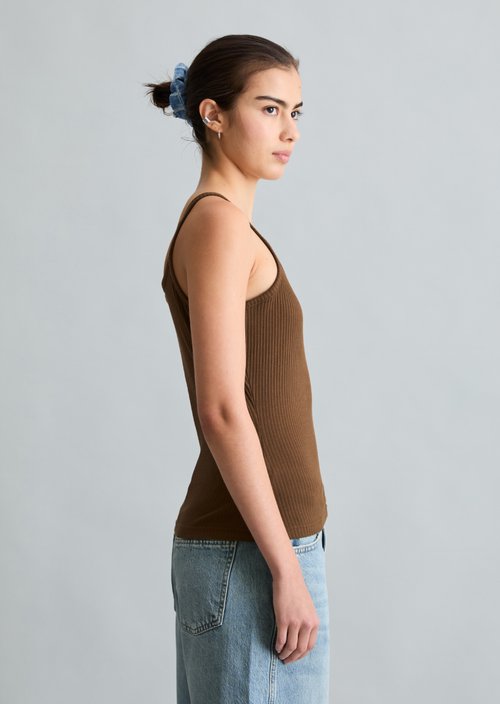 Spaghetti strap top slim — Umbra Brown
