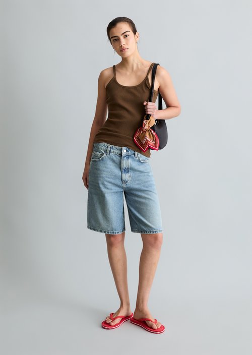 Spaghetti strap top slim — Umbra Brown