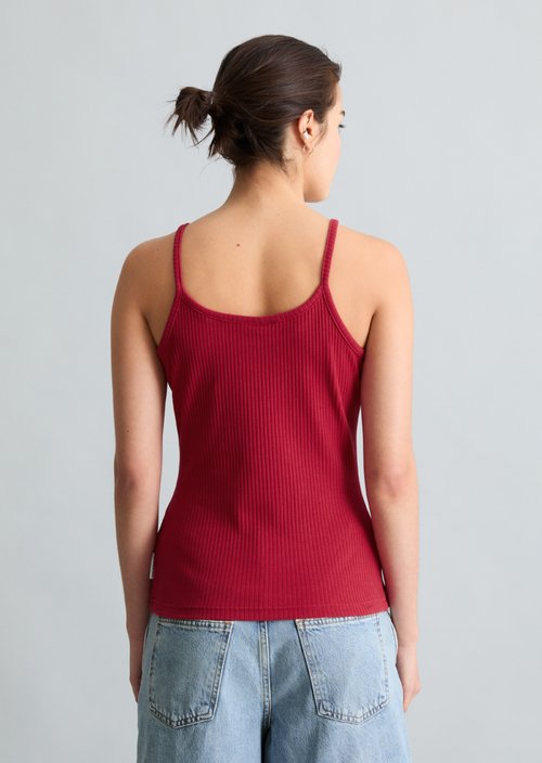 Spaghetti strap top slim — Vivid Cherry