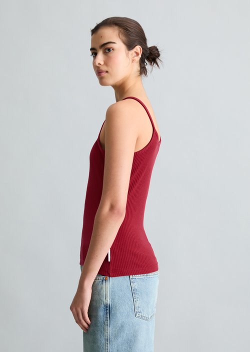 Spaghetti strap top slim — Vivid Cherry