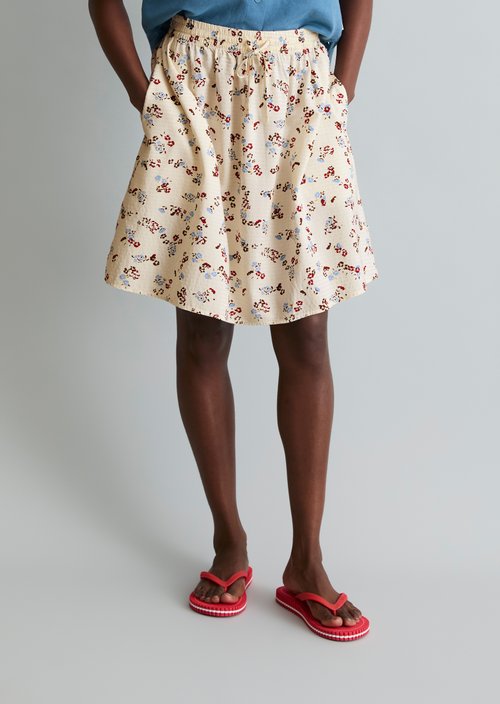 Short flared skirt — Offwhite