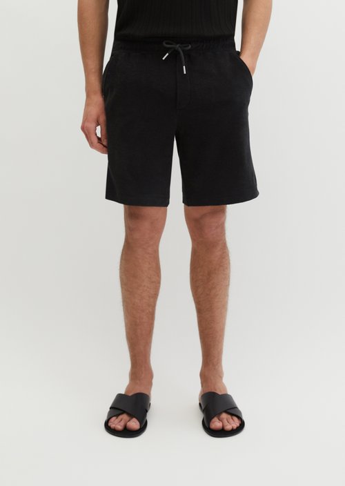 Regular terry shorts — Black
