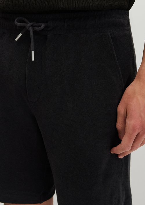 Regular terry shorts — Black