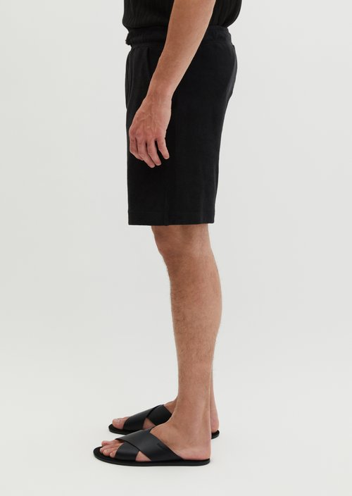 Regular terry shorts — Black