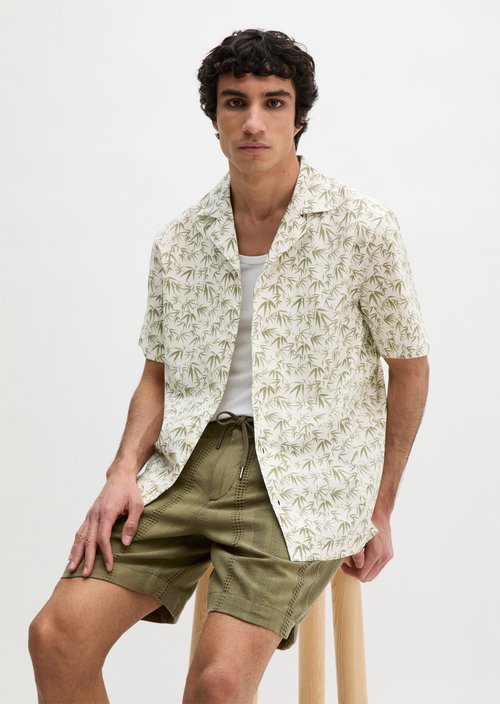 Regular short-sleeved shirt — Medium Beige