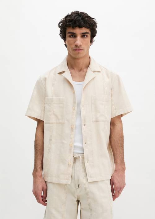 Chemise à manches courtes regular Grey Silk en vue de face