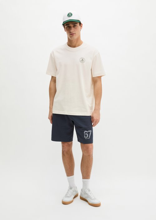 MOP Club '67 Football T-Shirt, Heavy Jersey, Oversize — White Cotton