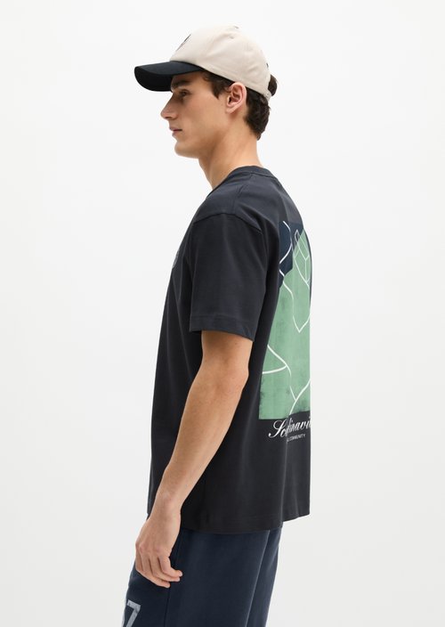 MOP Club '67 Football T-Shirt, Heavy Jersey, Oversize — Dark Navy