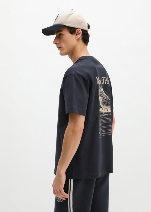 MOP Club '67 Football T-Shirt, Heavy Jersey, Oversize — Dark Navy