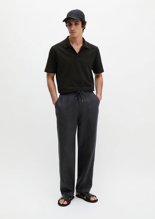 Piqué regular polo shirt — Black