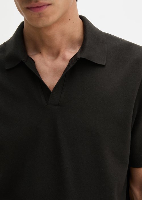 Piqué regular polo shirt — Black
