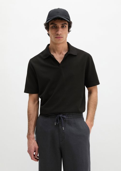 Piqué regular polo shirt — Black