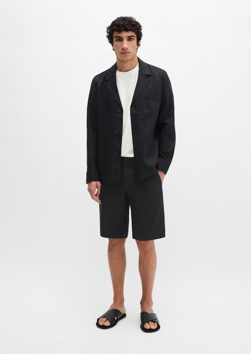 Overshirt in jacket style — Black