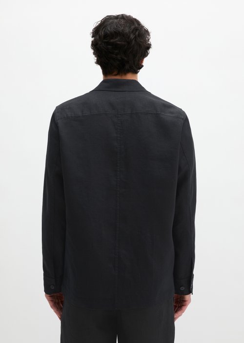 Overshirt in jacket style — Black