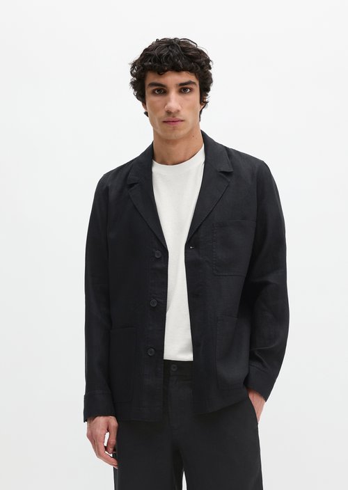 Overshirt in jacket style — Black