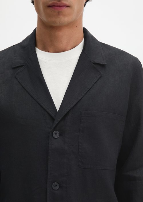 Overshirt in jacket style — Black