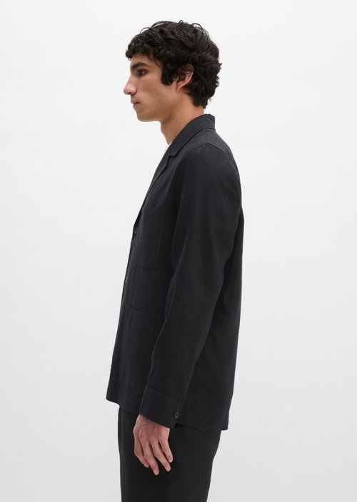 Overshirt in jacket style — Black