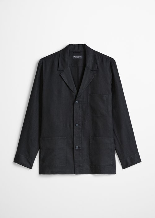 Overshirt in jacket style — Black
