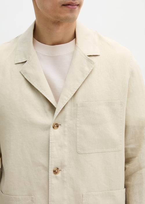 Overshirt in jacket style Grey Silk in detail view