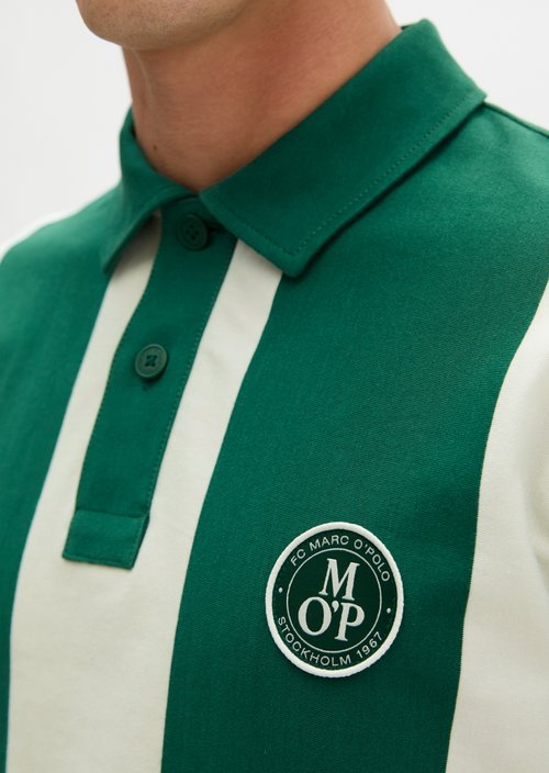 MOP Club '67 Football Tricot Polo, Heavy Jersey, Striped — Dark Green