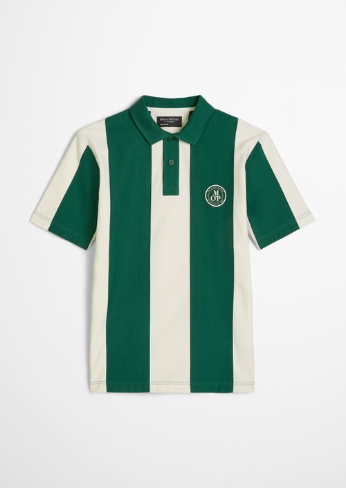 MOP Club '67 Football Tricot Polo, Heavy Jersey, Striped — Dark Green