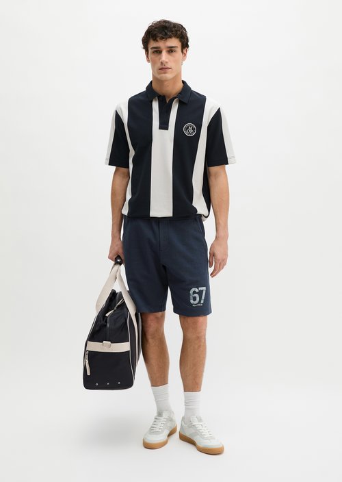 MOP Club '67 Football Tricot Polo, Heavy Jersey, Striped — Dark Blue