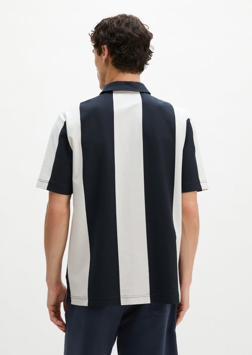 MOP Club '67 Football Tricot Polo, Heavy Jersey, Striped — Dark Blue