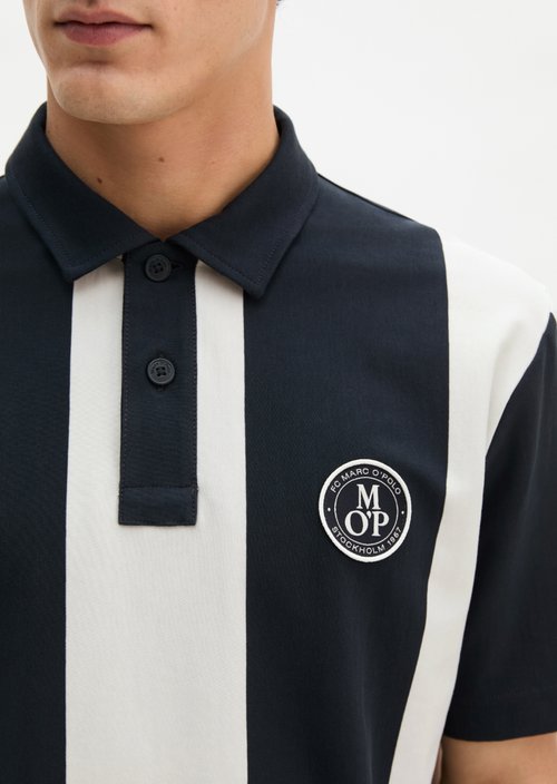 MOP Club '67 Football Tricot Polo, Heavy Jersey, Striped — Dark Blue