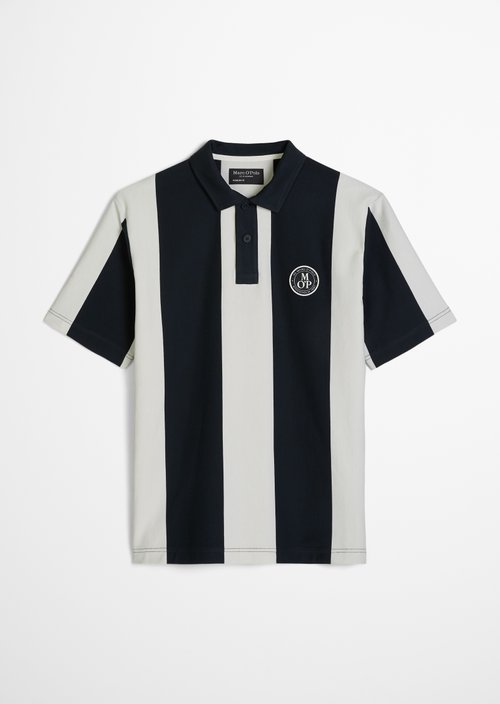 MOP Club '67 Football Tricot Polo, Heavy Jersey, Striped — Dark Blue
