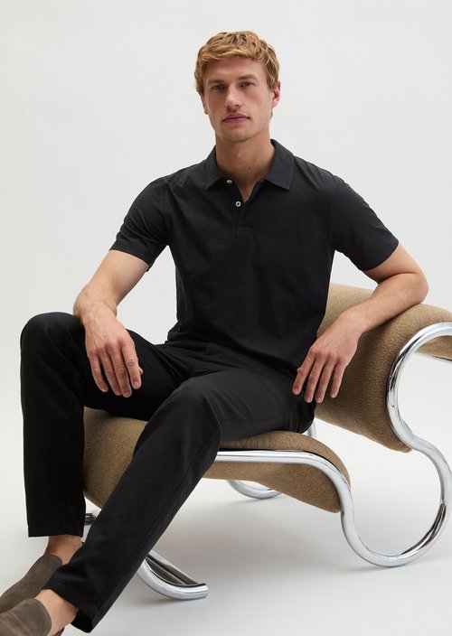 Polo shirt jersey slim — Black