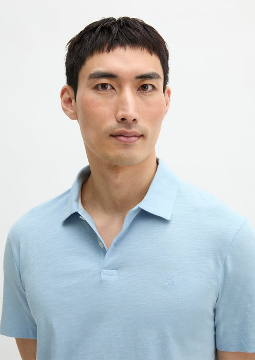 Polo shirt jersey slim — Dusted Blue