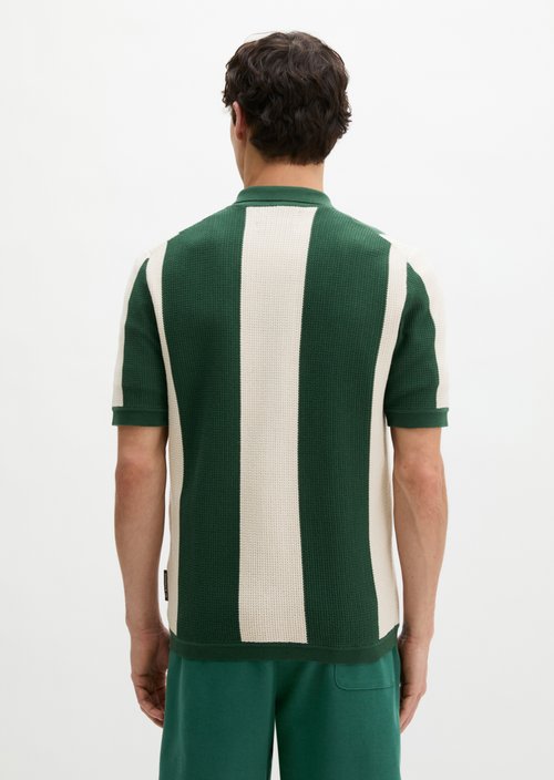 MOP Club '67 Knitted Shirt, Striped — Ivy Green