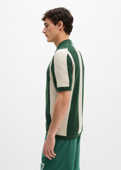 MOP Club '67 Knitted Shirt, Striped — Ivy Green